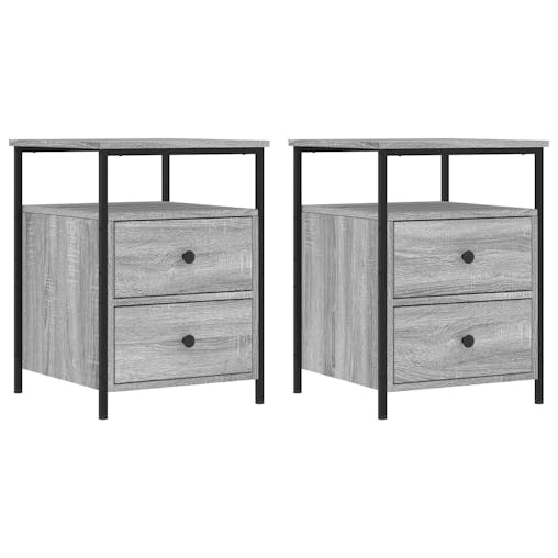 NNEVL Bedside Cabinets 2 pcs Grey Sonoma 44x45x60 cm Engineered Wood