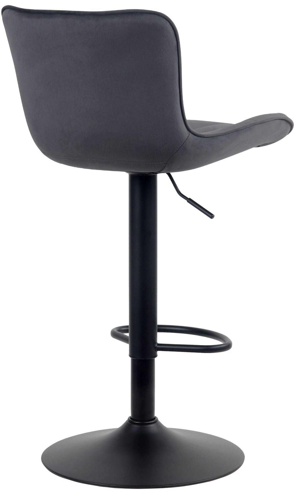 LINUS - Lot de 2 tabourets de bar ajustables en velours Noir