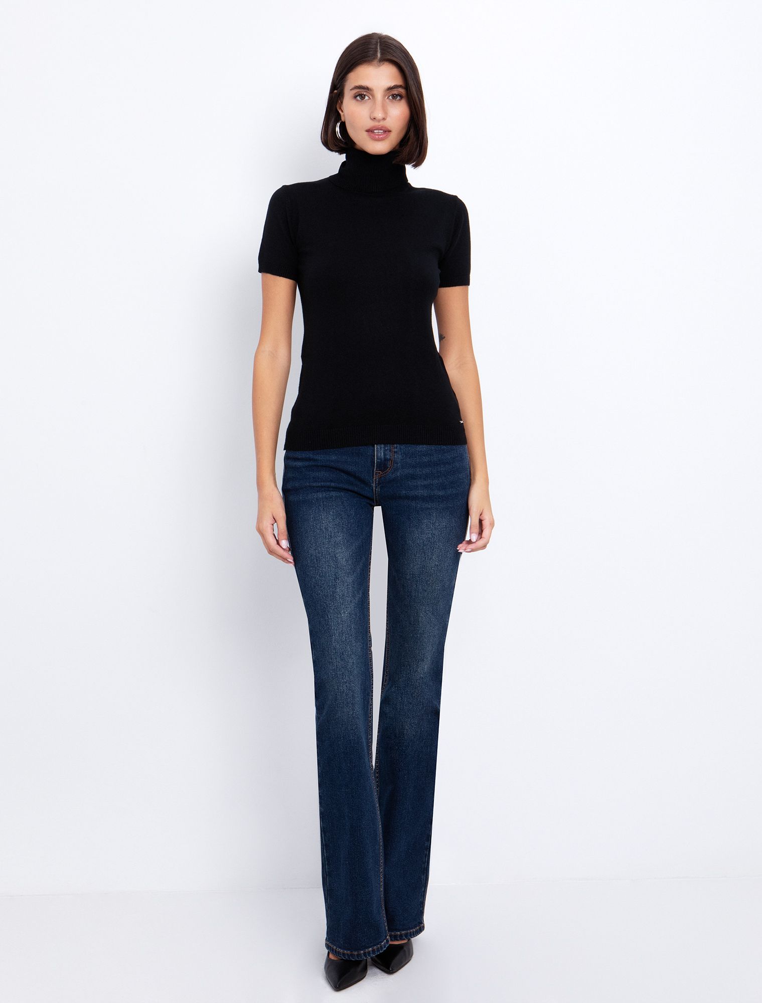 Basic πλεκτό ζιβάγκο κοντομάνικο