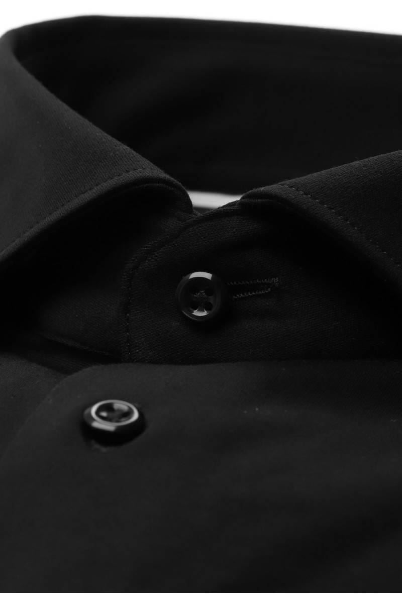 ETERNA 1863 Soft Tailoring Modern Fit Jerseyhemd schwarz, Einfarbig