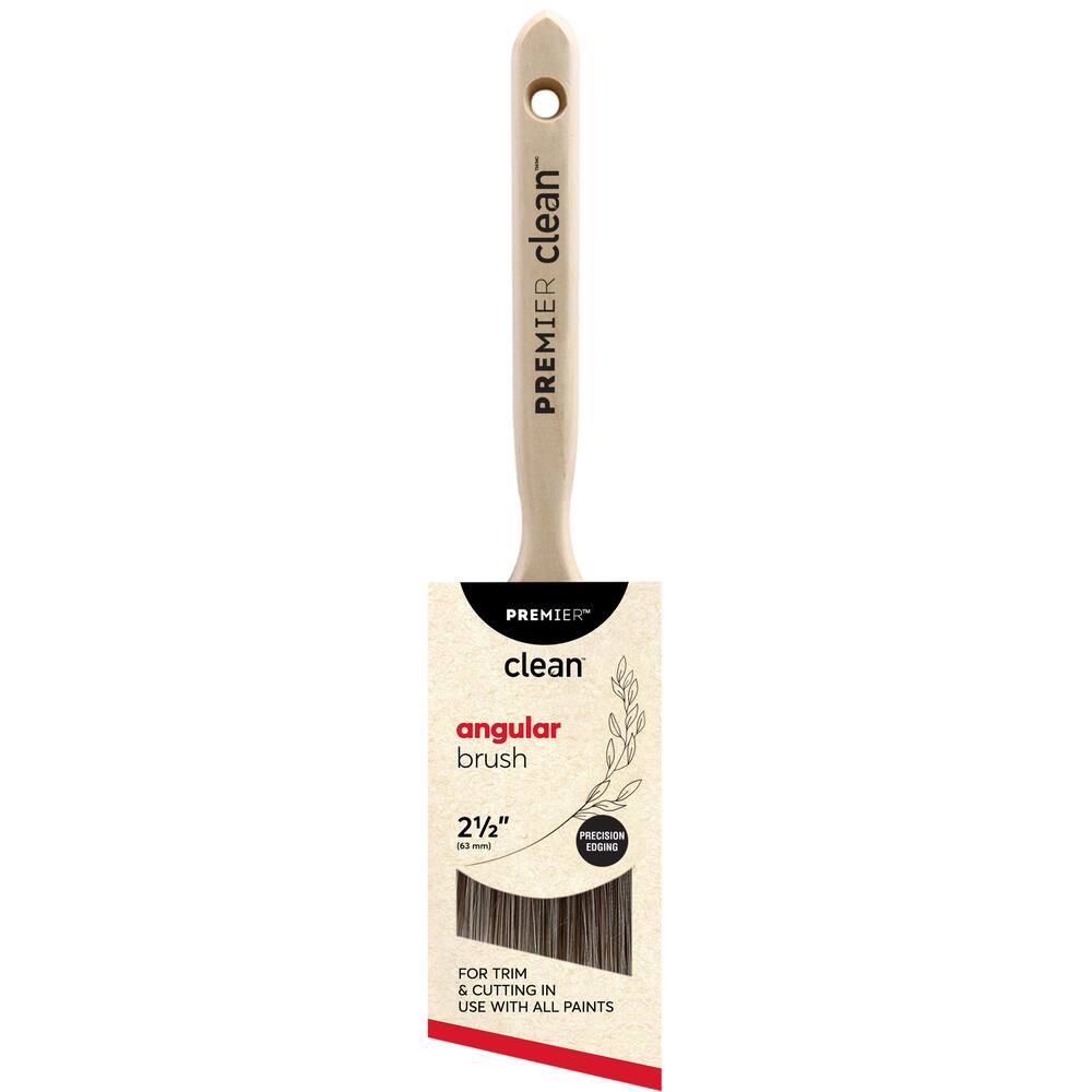 Premier Clean Angular 63 Paint Brush with Wood Handle, 2.5-in