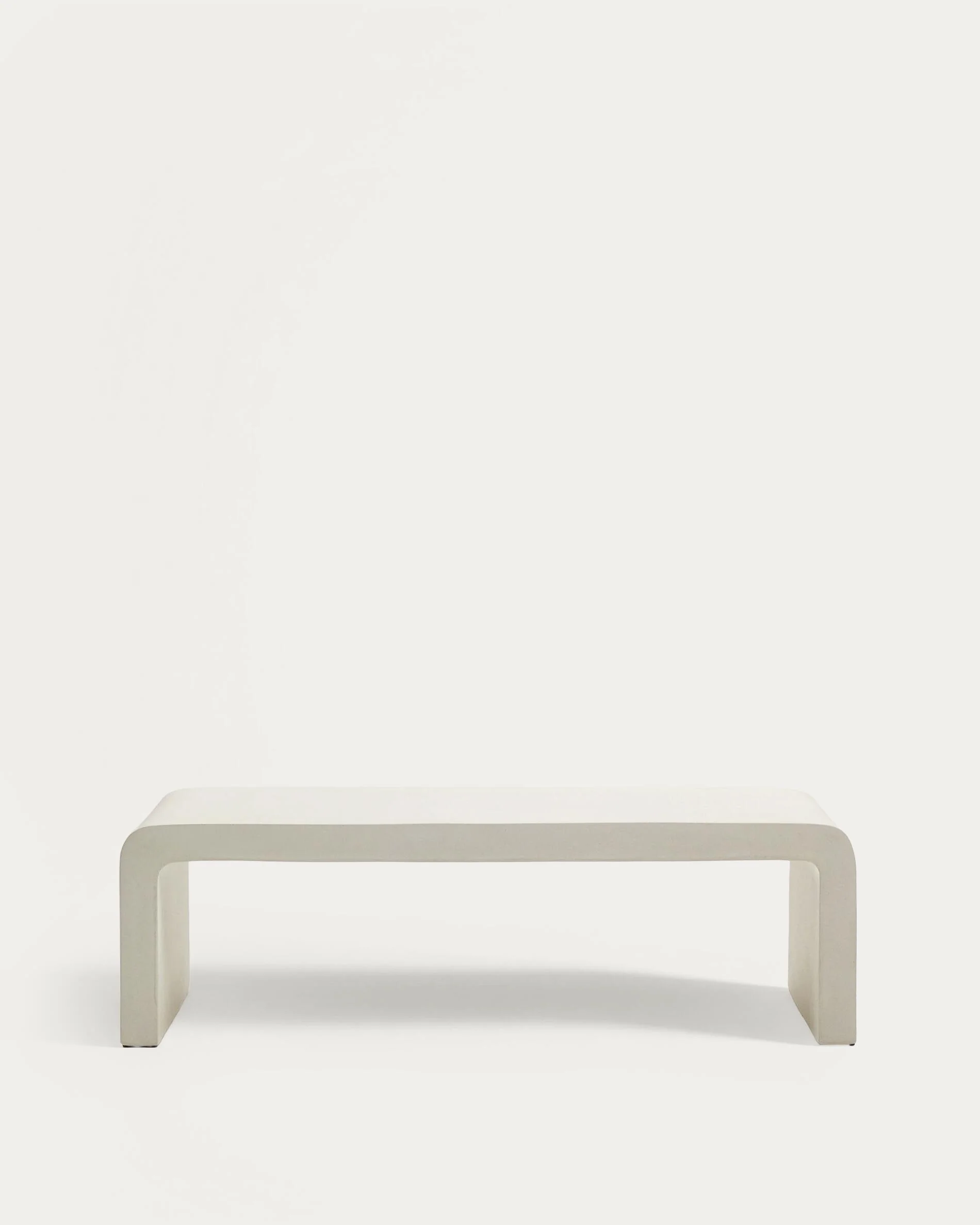 Aiguablava coffee table in white cement, 135 x 65 cm