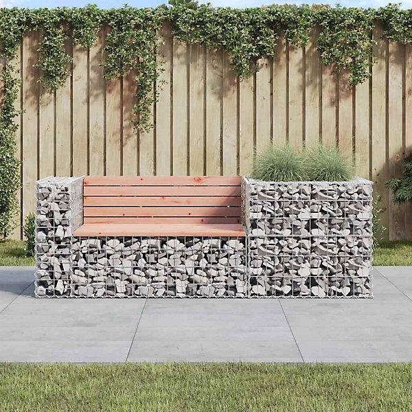 Banc de jardin avec panier en gabion bois massif de douglas vidaXL