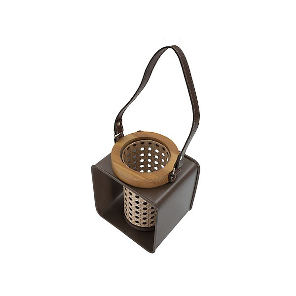 Lanterne en bois marron 16x13x20 cm