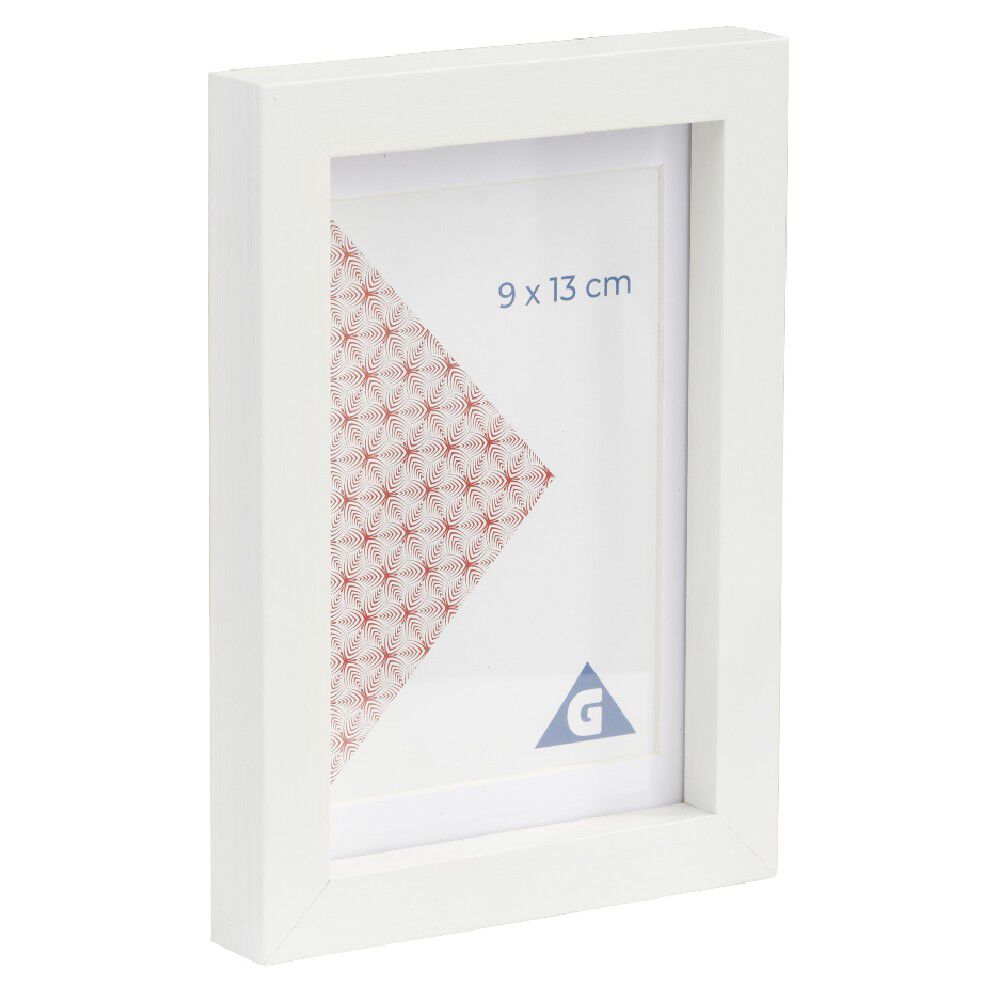 Cadre photo bois blanc 10x15cm pour photo 9x13cm