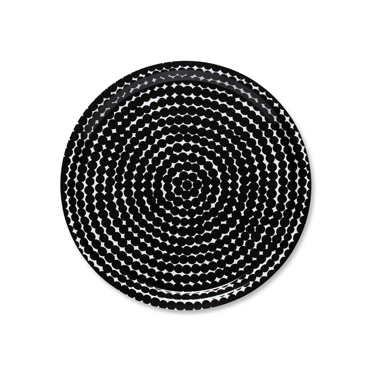 Marimekko - Räsymatto Tablett rund Ø 31 cm, schwarz / weiß