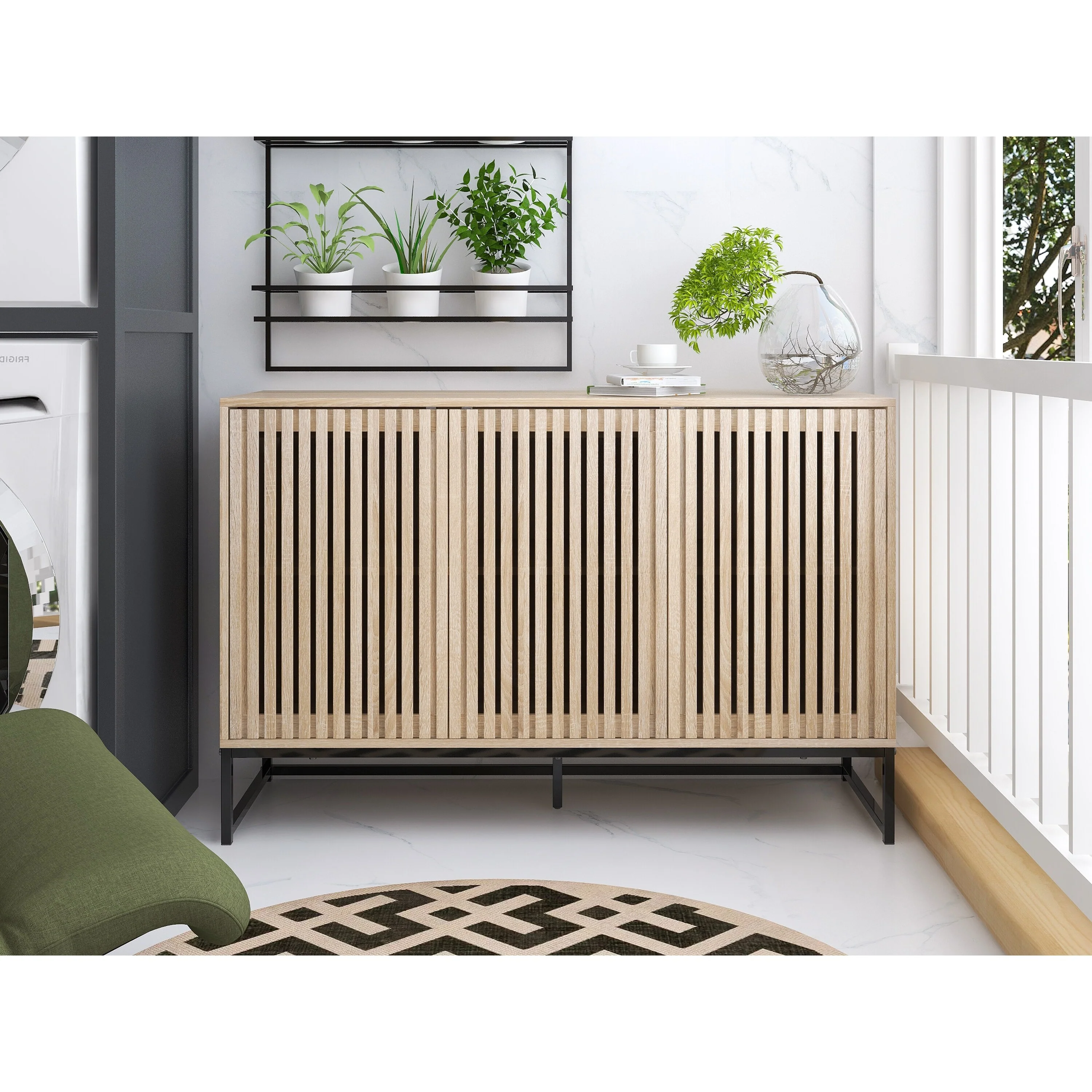 Modern 3-Door Storage Cabinet with Adjustable Shelves for Living Room, Bedroom, Dining Room