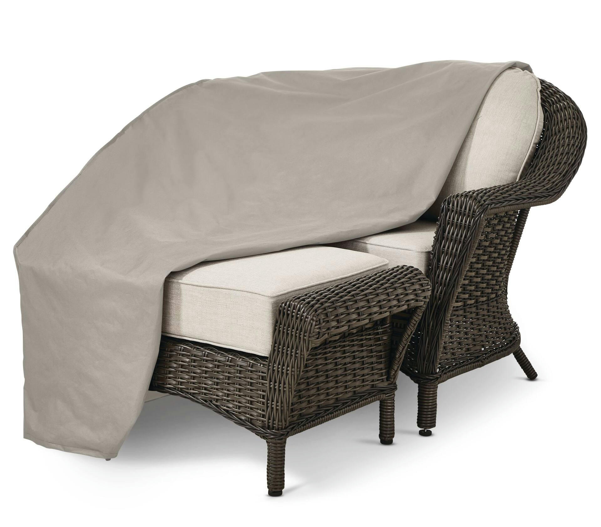 TRIPEL Outdoor/Patio Armchair-Ottoman Cover, Water Resistant, Grey, 37x57x19-34.5-in