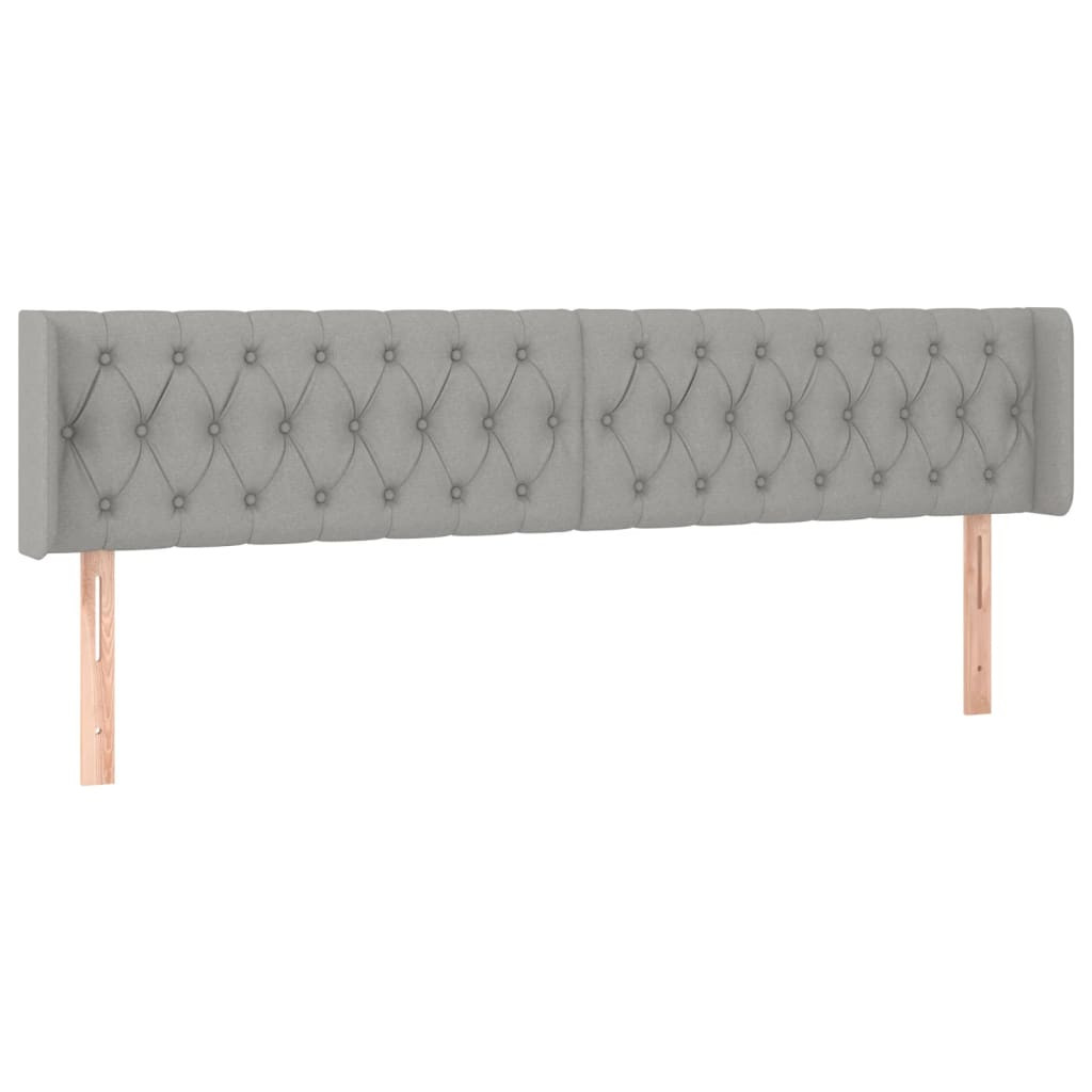 Wezgłowie Szary 203 x 16 x 78/88 cm Tkanina vidaXL