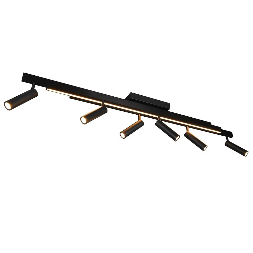 Trio Leuchten plafondlamp Zeno - 6 lichts - 180 x 8.5  cm - zwart