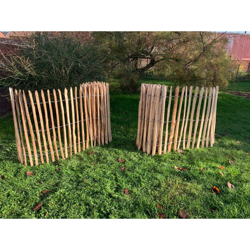 Clôture en noisetier 5 x 1,2 m avec écartement de 4 - 5 cm SOLID