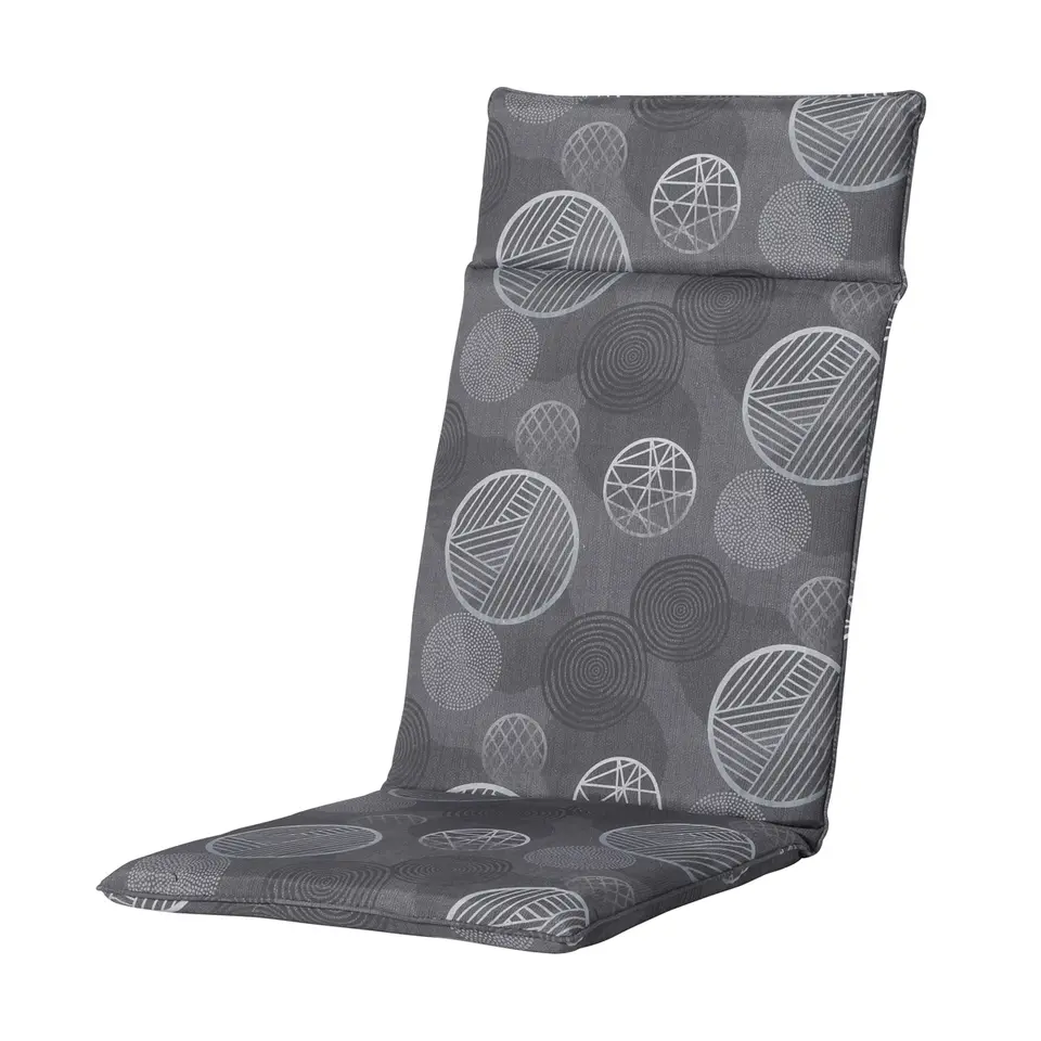 Madison - Tuinstoelkussen Hoge Rug Circle grey - Ca. 120x50 cm - Set van 4