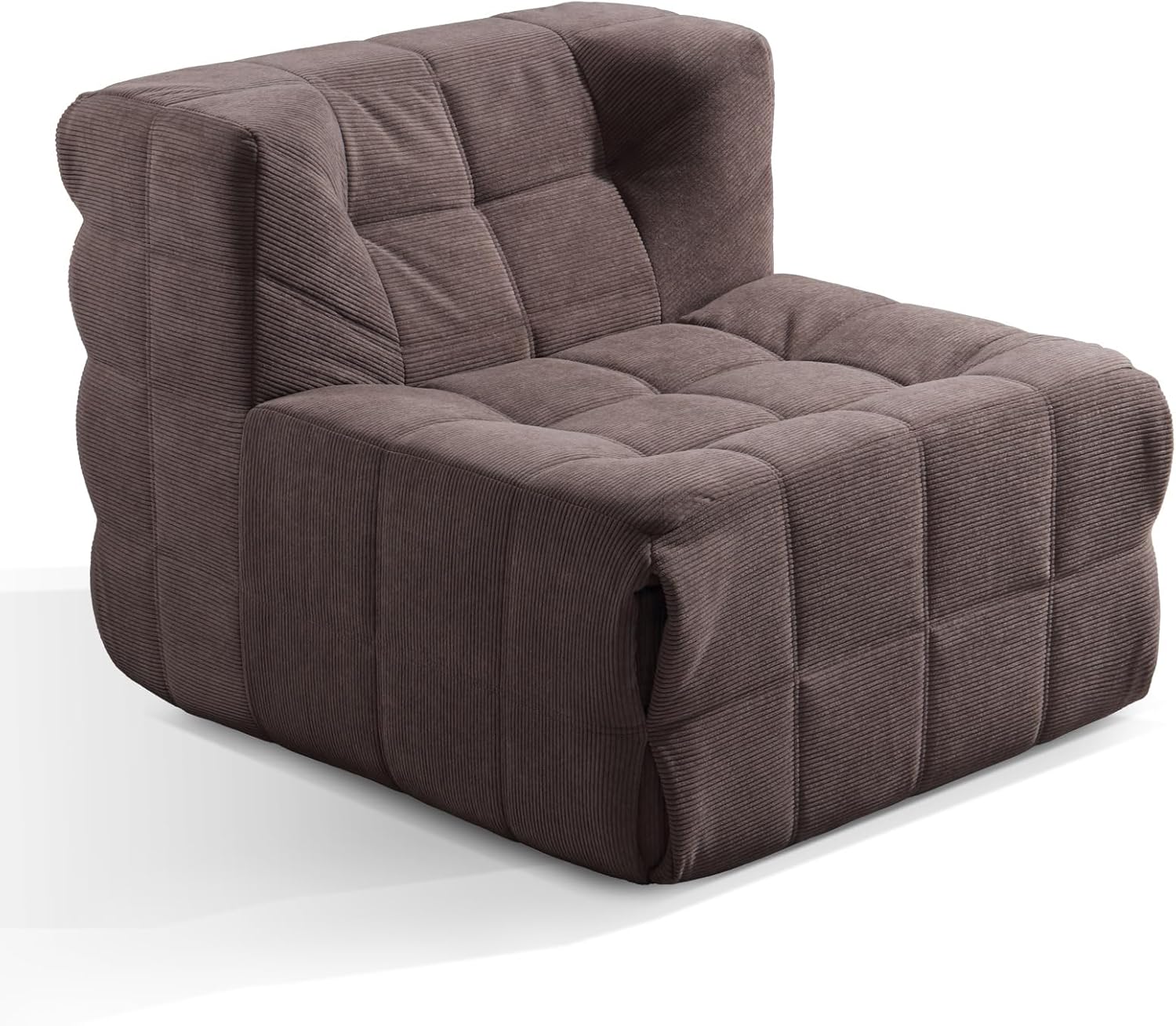 Corduroy Single-Seater Compression couch，boneless couch small for bedrooms and living rooms，comfy lazy floor sofa couch, designed specifically for small spaces in apartments and office (Coffee brown) | Boneless Design, Pull-point process