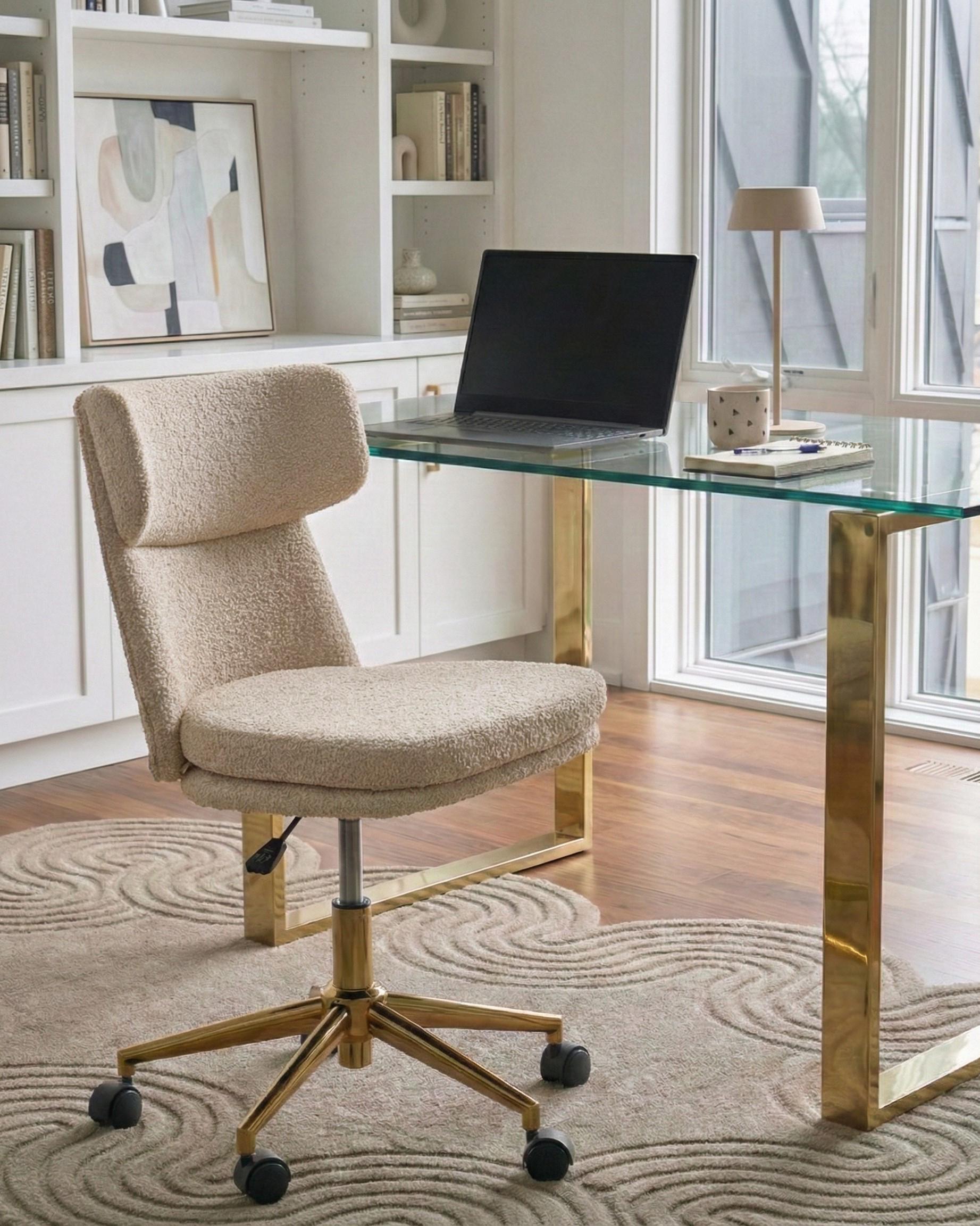 Desk Chair GRANBY Boucle Light Beige