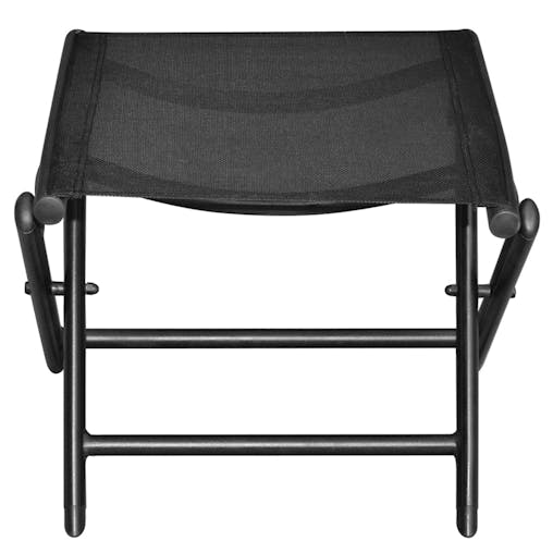 NNEVL Folding Footstool Black Aluminium and Textilene