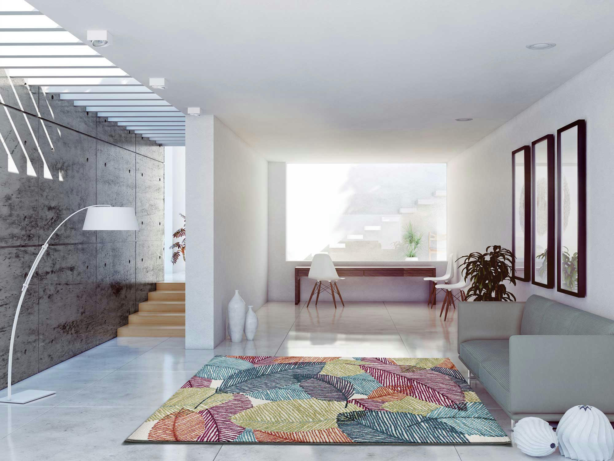 VIVA - Tapis multicolore à motifs tropicaux, 080X150 cm