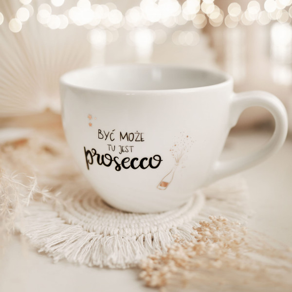 Biały Kubek Porcelanowy 500 ml - Być Może Jest Tu Prosecco
