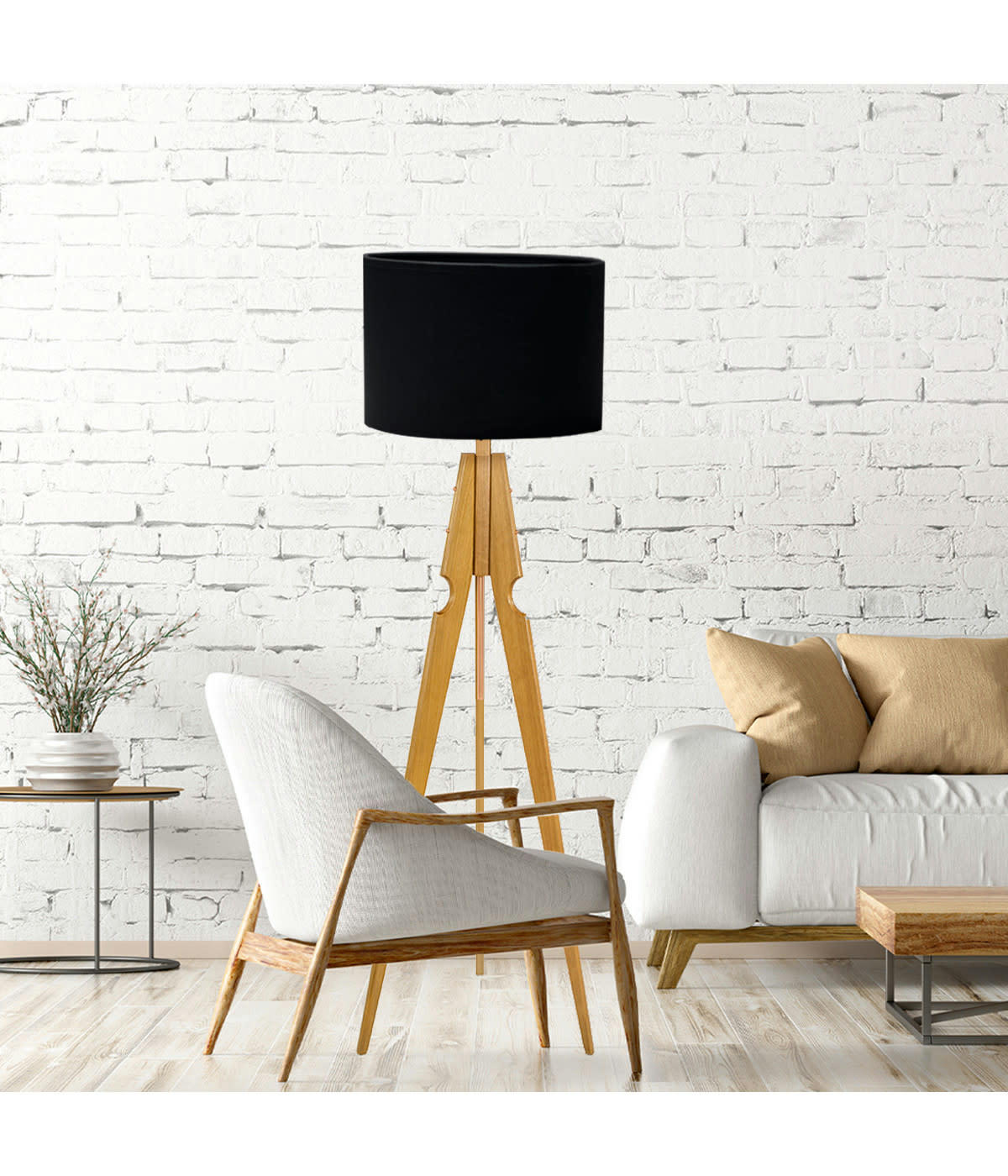 NOIR INTÉRIEUR NOIR - Abat-jour lampadaire noir intérieur noir D: 40 x H: 25