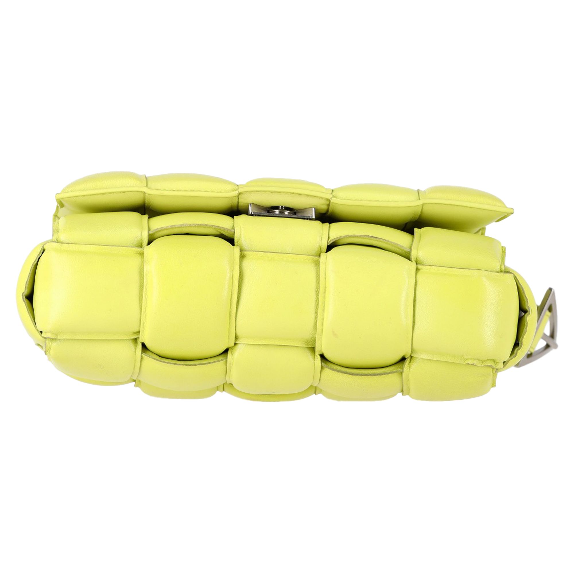 Bottega Veneta Preloved Padded Cassette Shoulder Bag in Pastel Green Lamb Leather