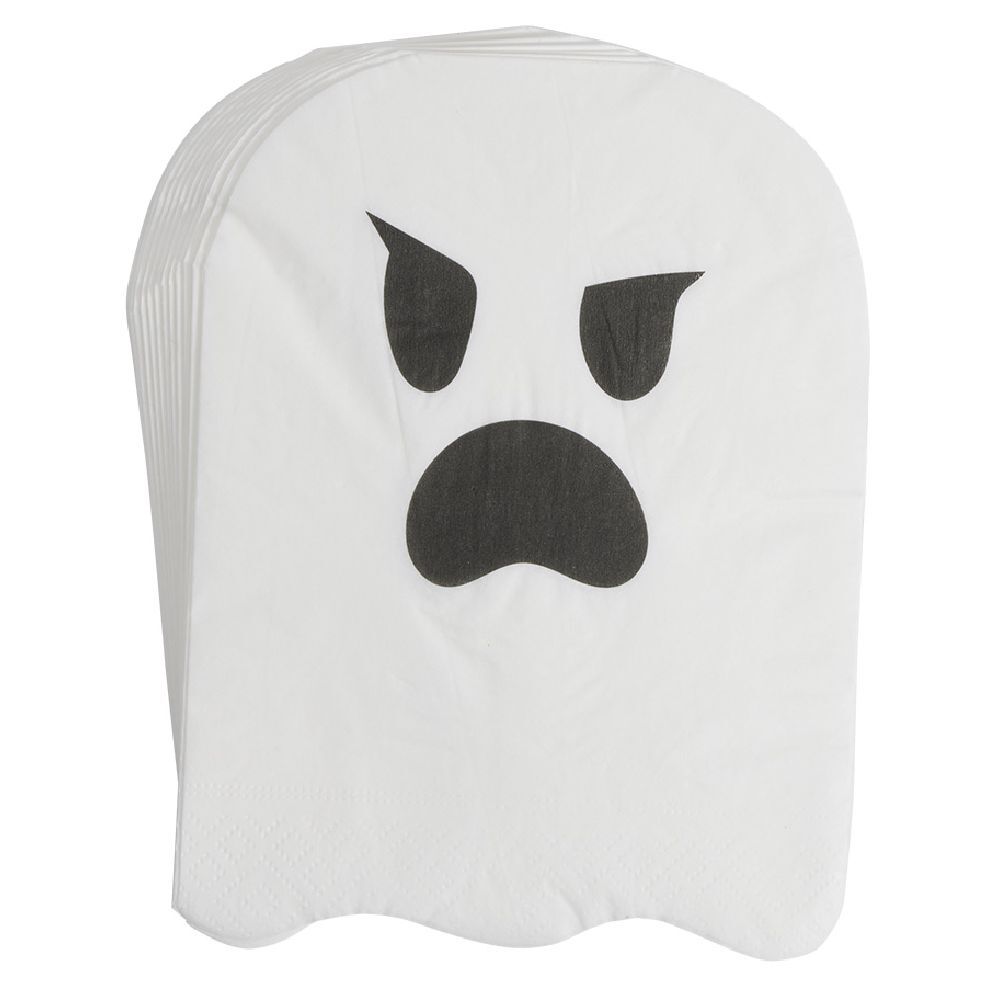 Serviette papier Halloween forme fantôme blanc x20