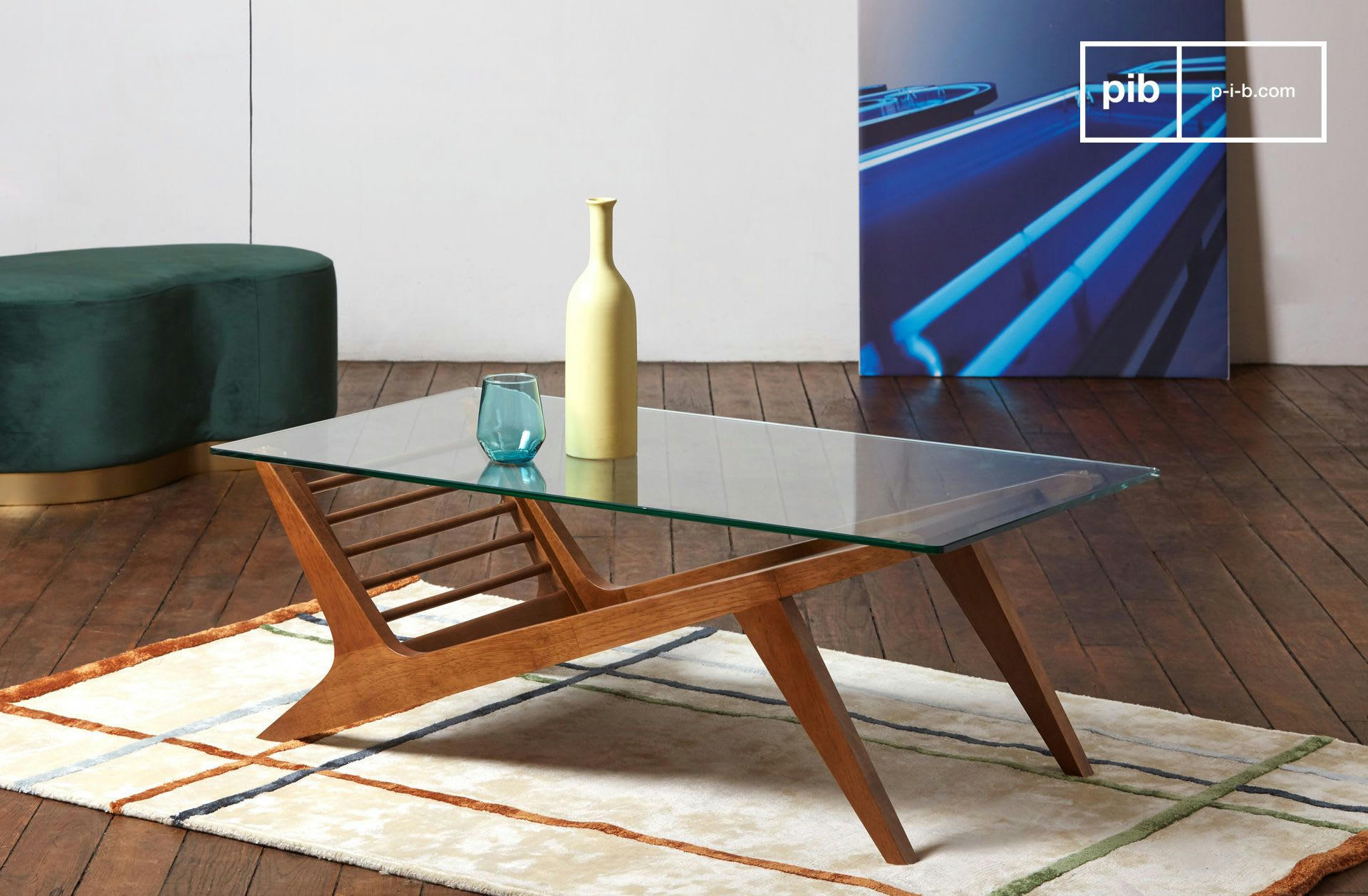 KIRUNA - Table basse scandinave en bois marron