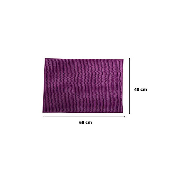 Lot de 2 tapis de bain CHENILLE 40x60cm Violet MSV