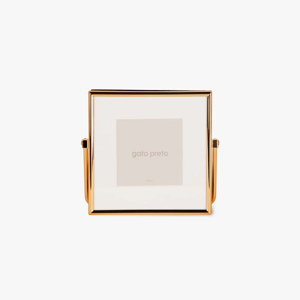 Moldura com Pé Dourada 8x8 SHINY & BRUSHED