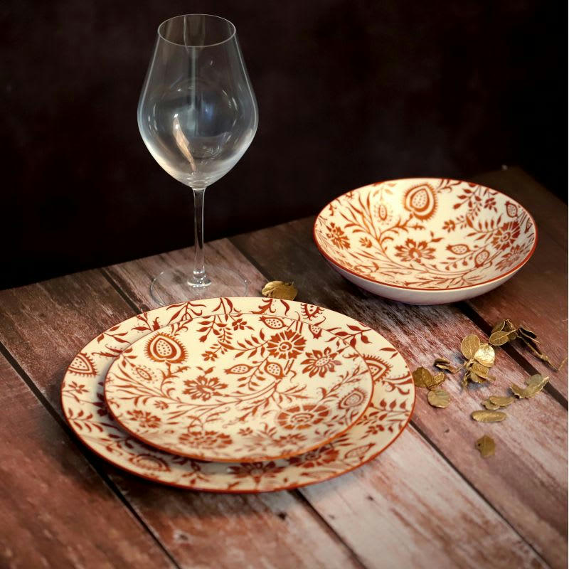 MUMBAI - Assiette creuse en Grès Beige/Ocre