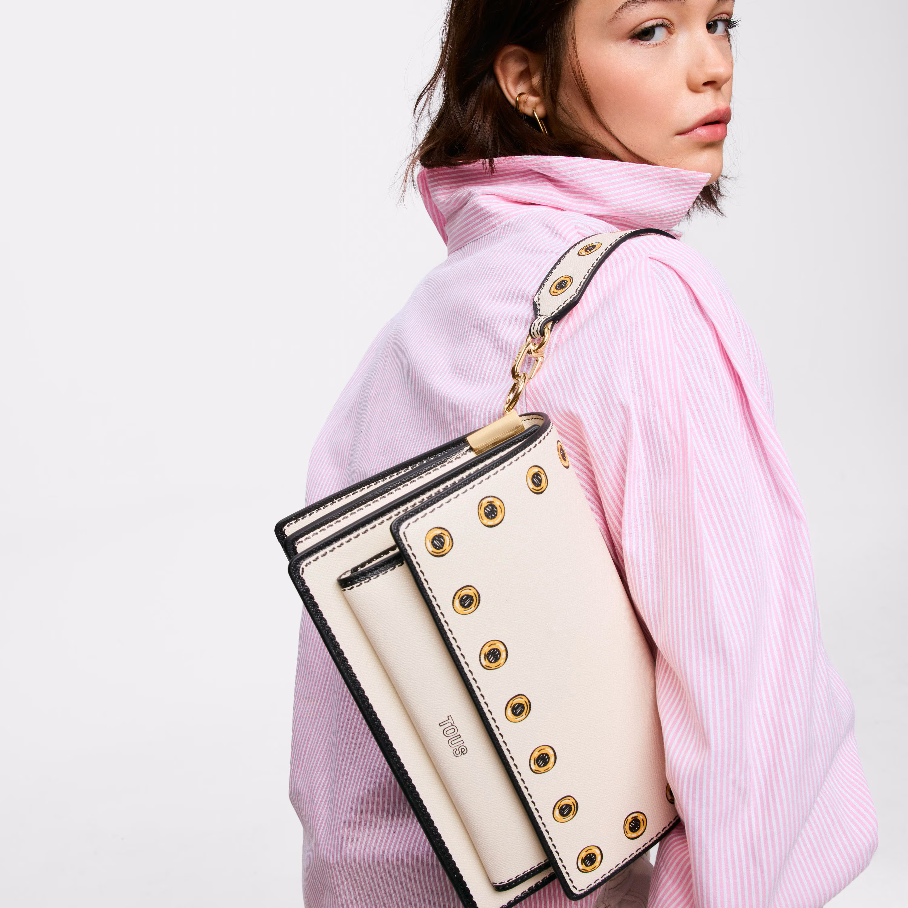 Bandolera mediana beige Audree Trampantojo