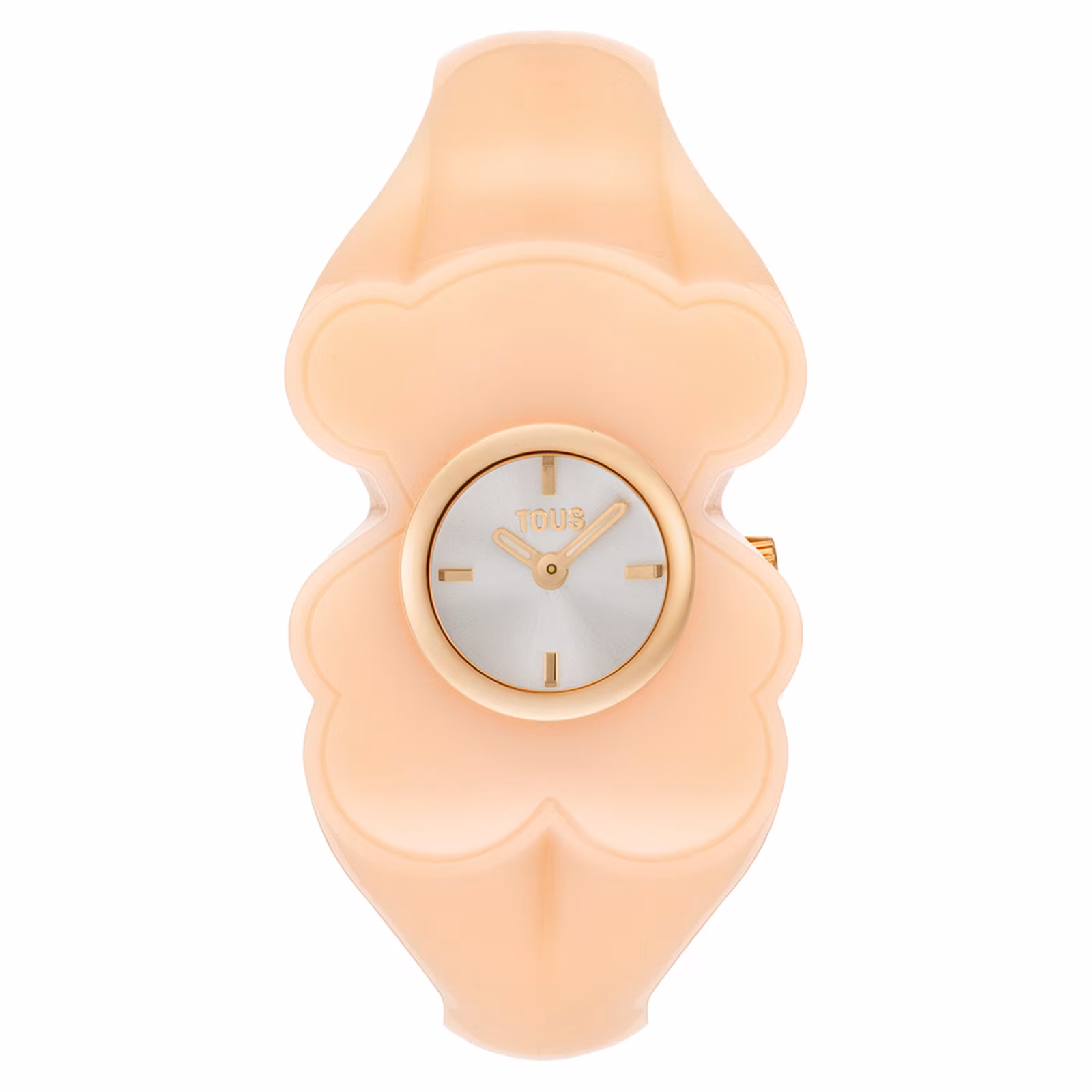 Reloj analógico de acero dorado y policarbonato rosa T. M Bear Folks
