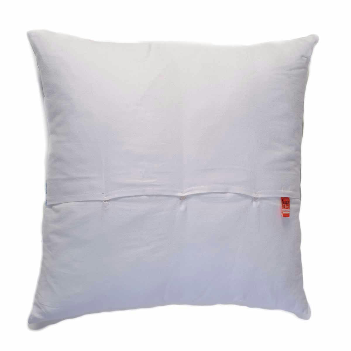 CASABLANCA - Taie d'oreiller coton rayures bleu fond blanc 60 x 60