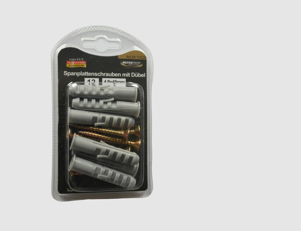Spanplattenschrauben und Dübel 6 Stück