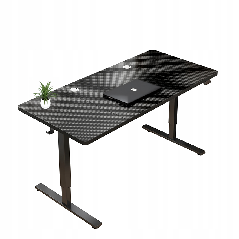 Biurko Elektryczne Podnoszone Czarne 140 cm Regulowane carbon 72-118 cm