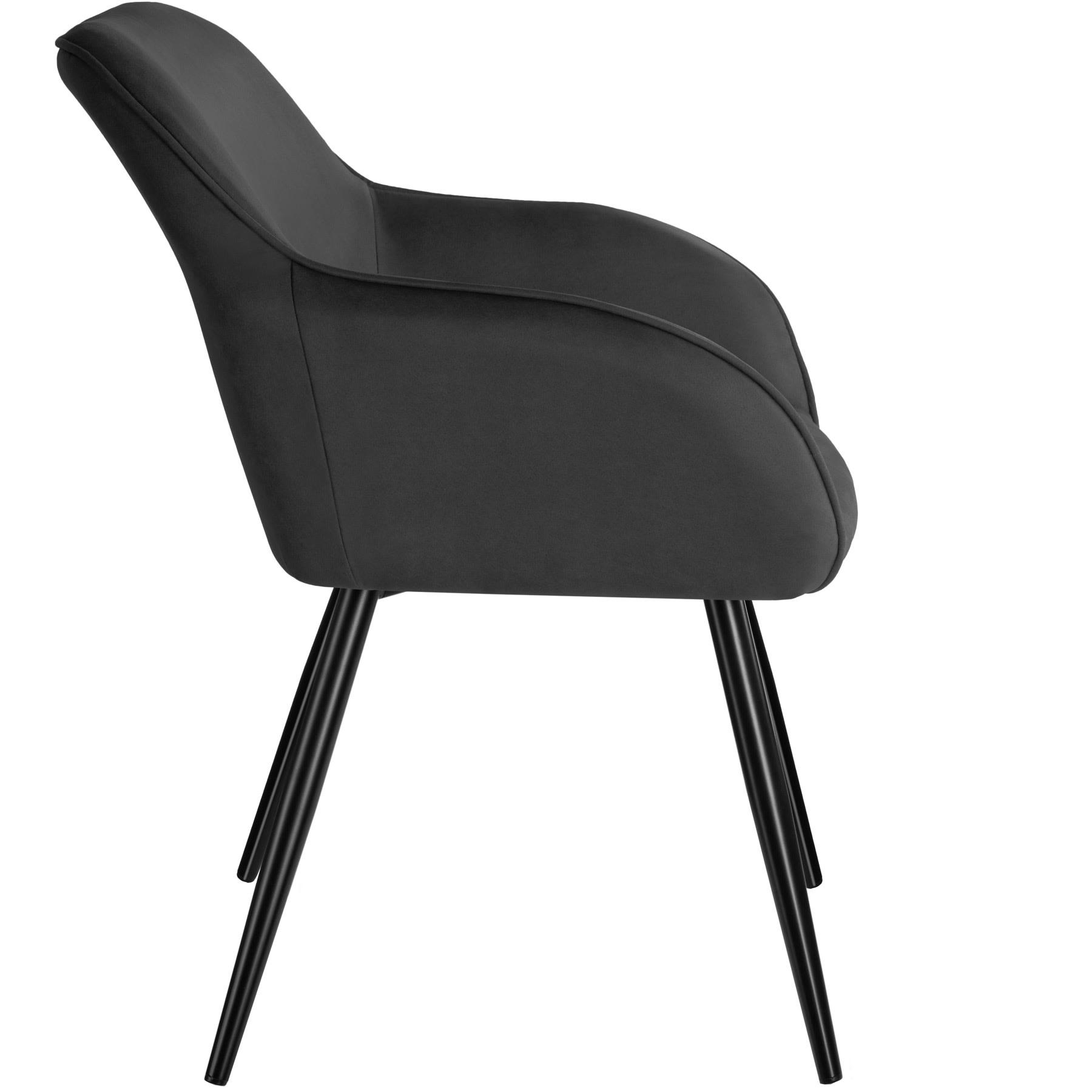 - Chaise Rembourrée, avec revêtement en tissu anthracite-noir