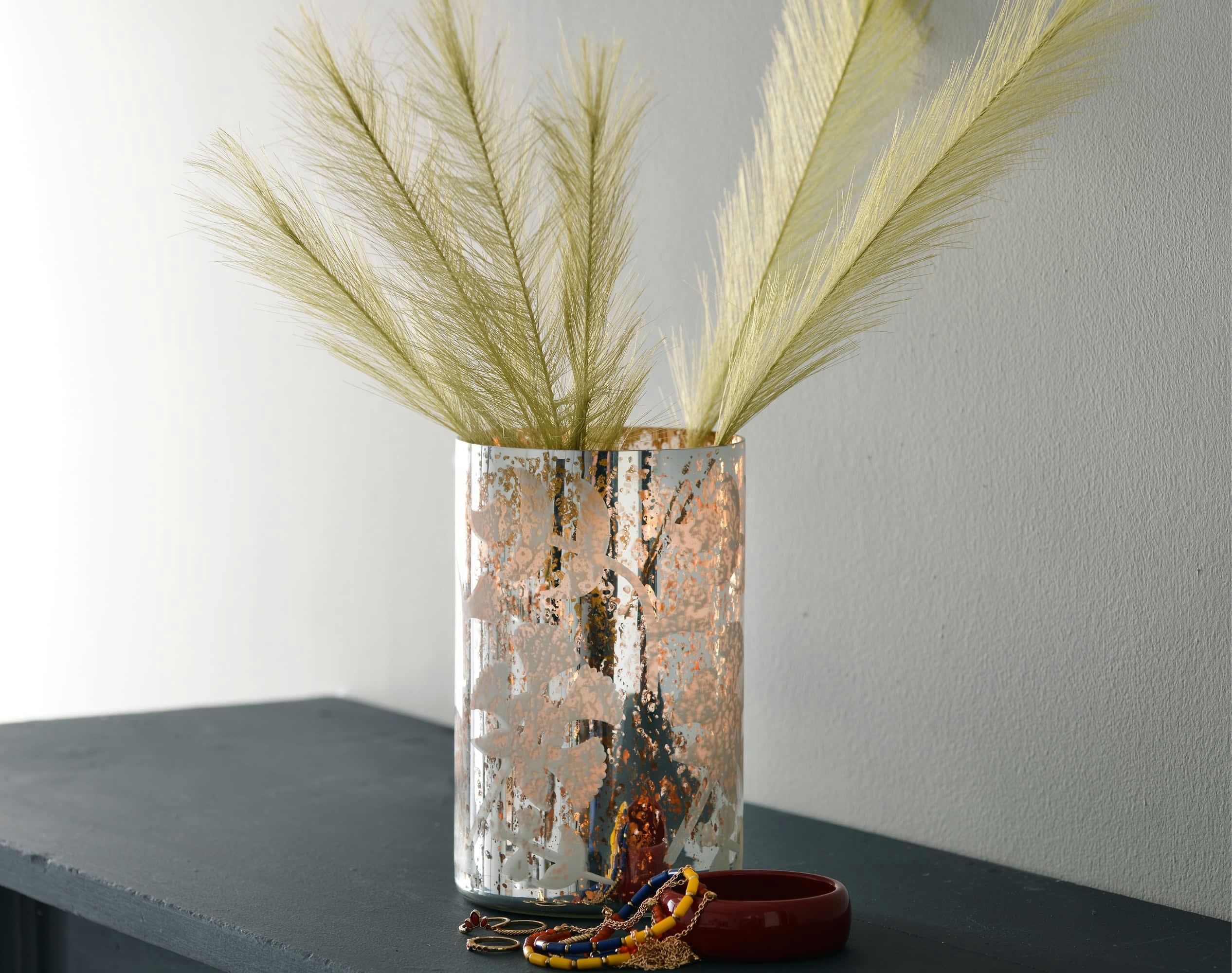 SOLIMAN - Photophore en verre orange