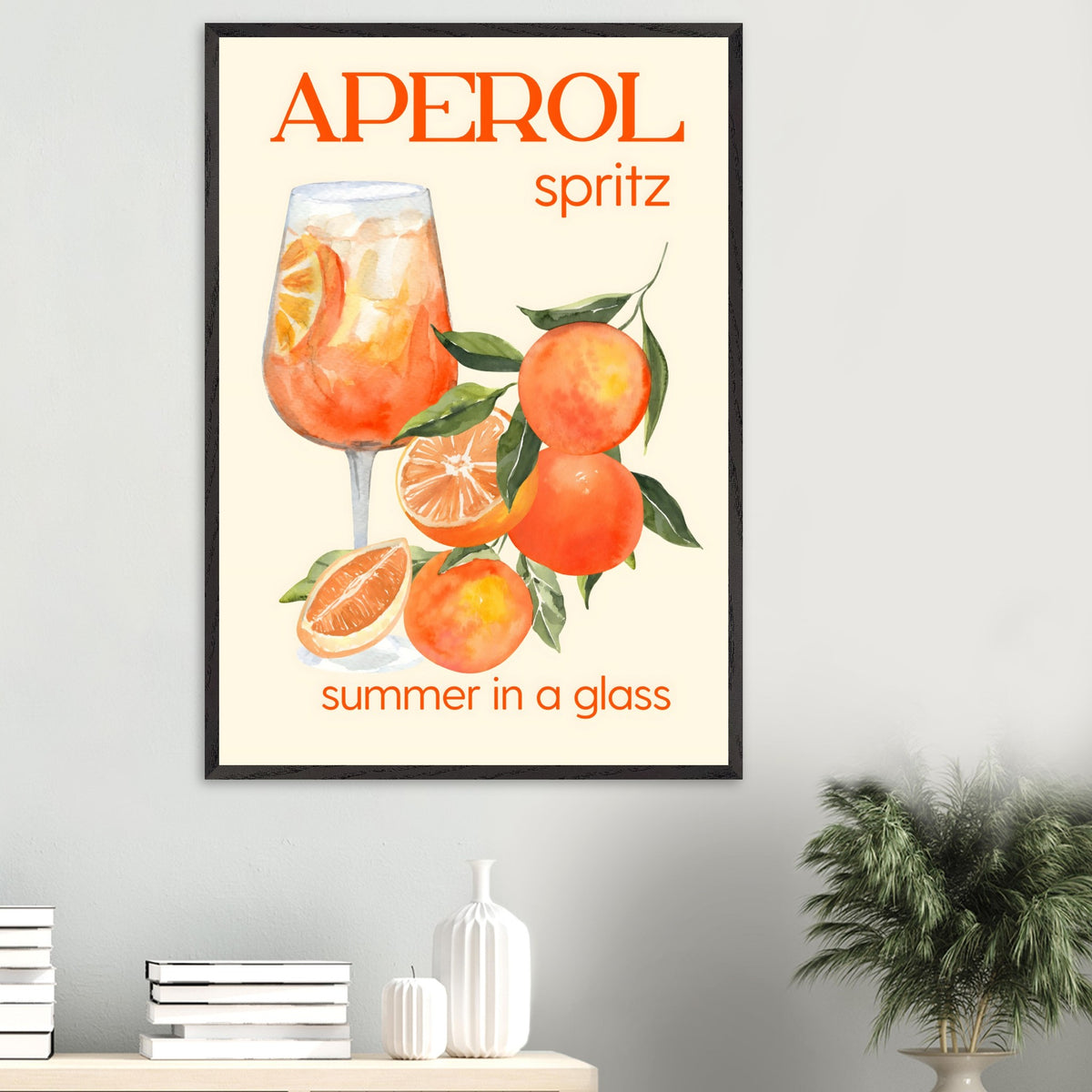 Artfulprints Poster Aperol Spritz - Summer in a glass  - 70x100 cm - Oranje