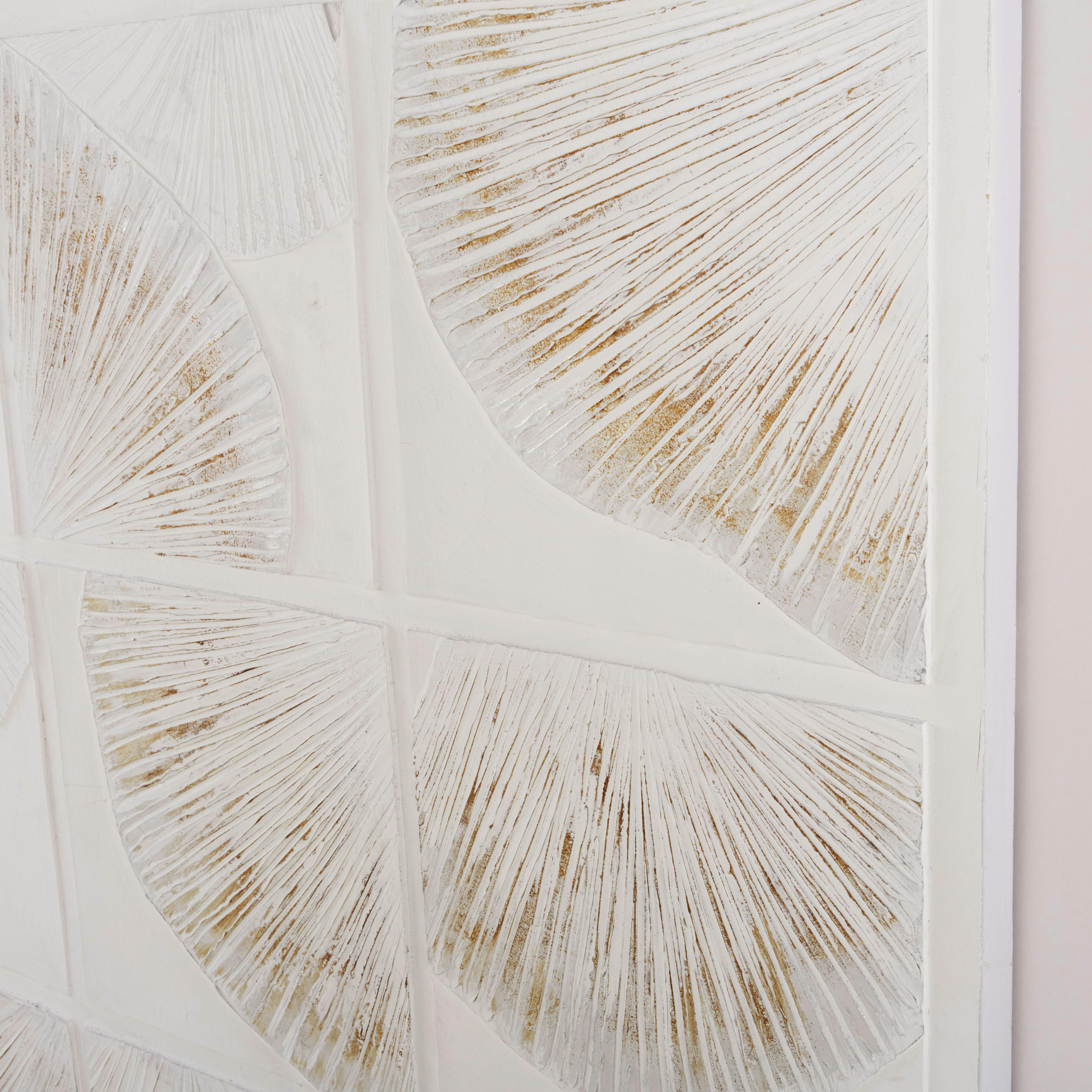 CORY - Toile peinte blanche et grise 140x140