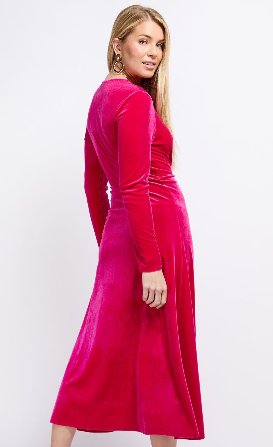Little Mistress Pink Velvet Knot Detail Midaxi Dress