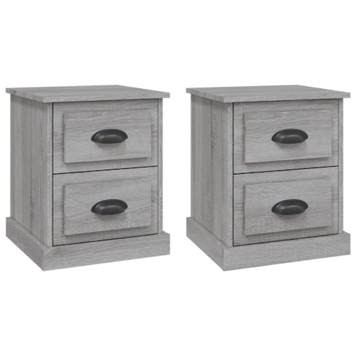 NNEVL Bedside Cabinets 2 pcs Grey Sonoma 39x39x47.5 cm Engineered Wood