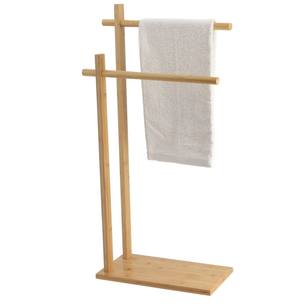 Stojak łazienkowy na ręczniki 2-ramienny bambus 84 cm brązowy