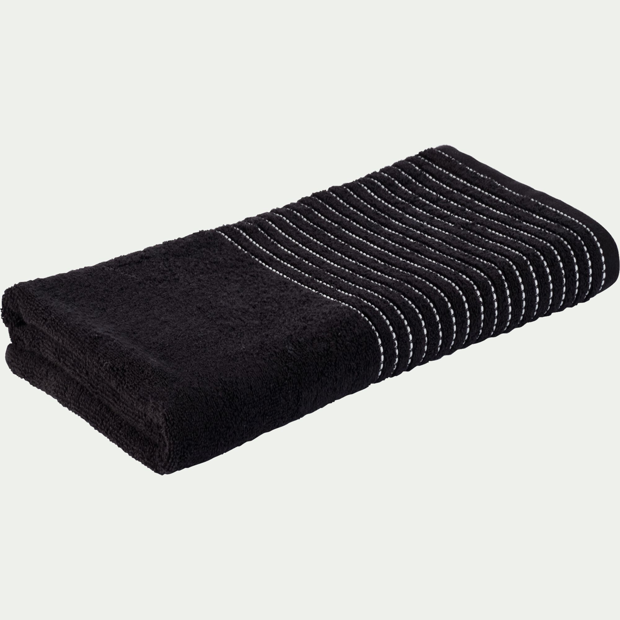 RHODES - Drap de douche en coton - noir 70x140cm