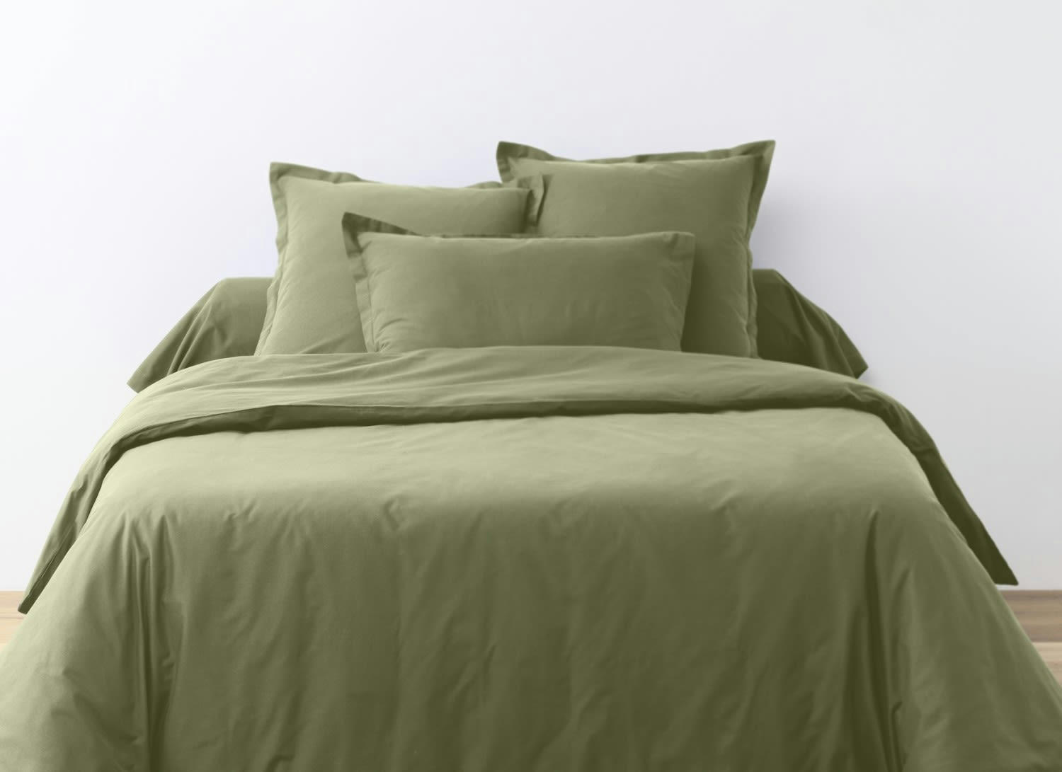 UNI BP - Taie d'oreiller coton vert 63x63 cm