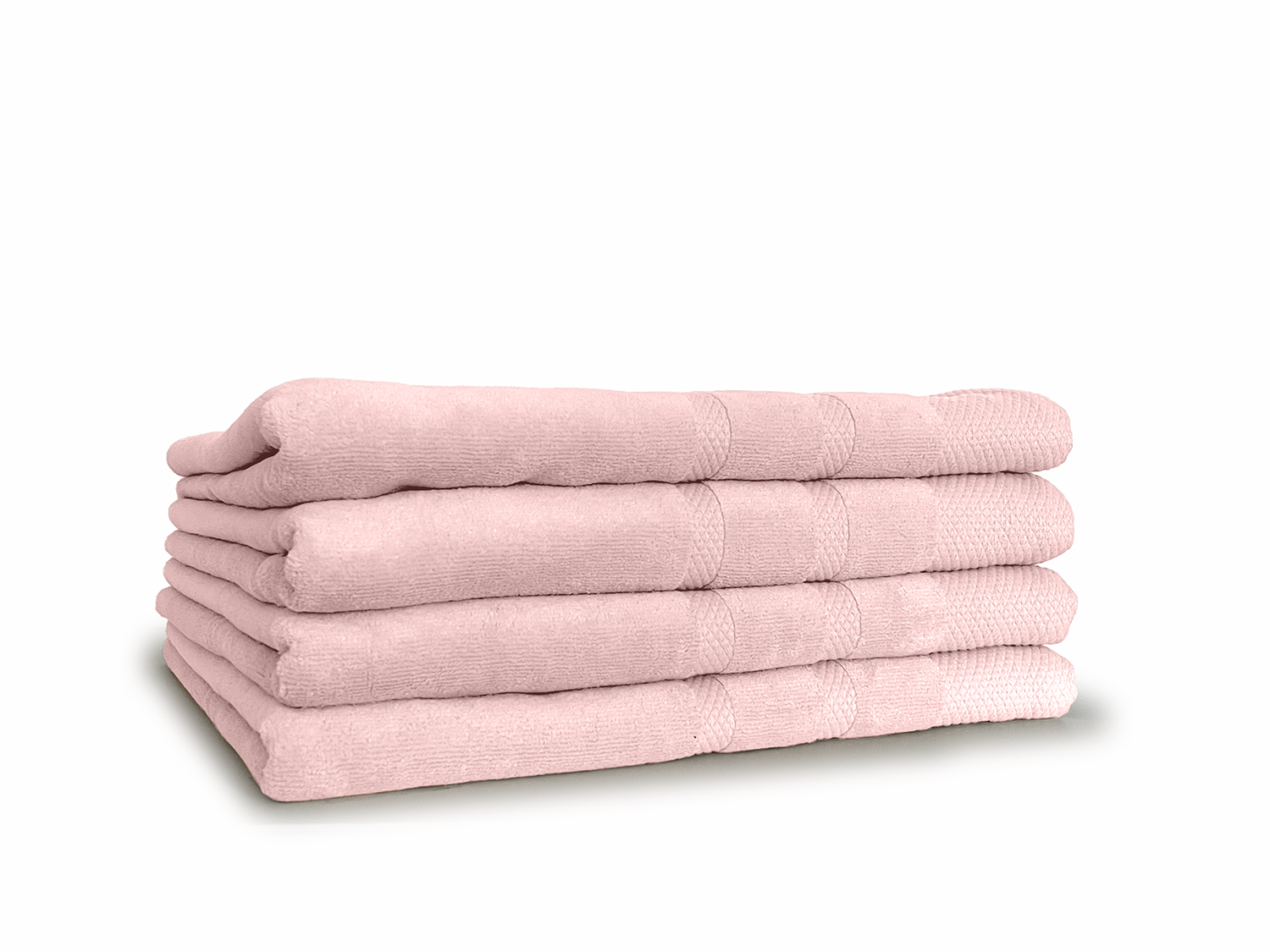 LINNICKVelours Badlaken Katoen 70x140cm - light pink - Set van 4
