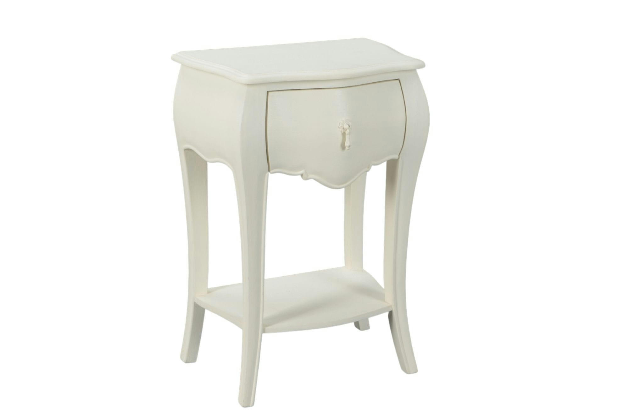 MURIANE - Table de nuit baroque en bois 1 tiroir 1 tablette