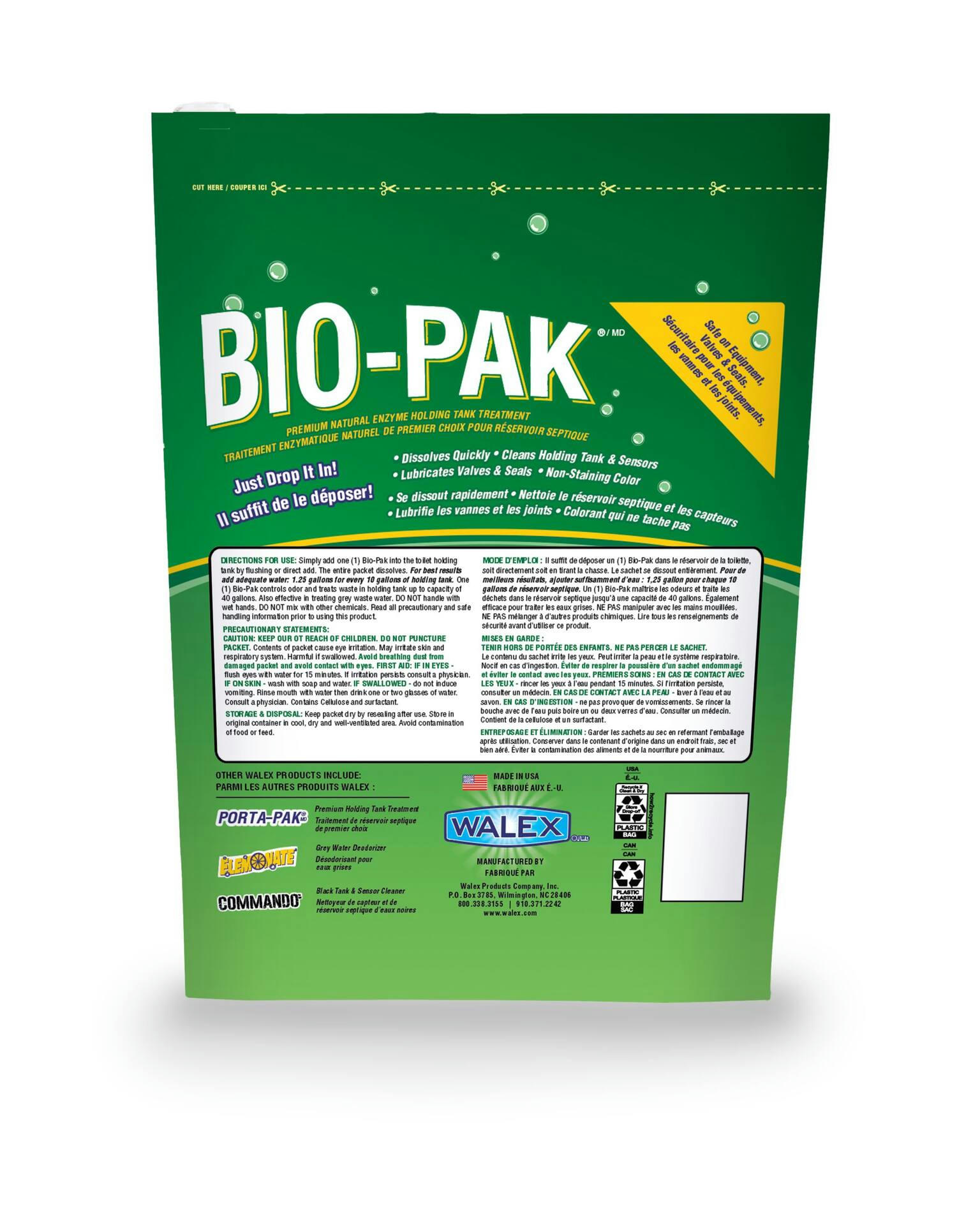 Walex Bio-Pak RV Holding Tank Natural Enzyme Deodorizer & Waste Digester, Alpine Fresh Scent