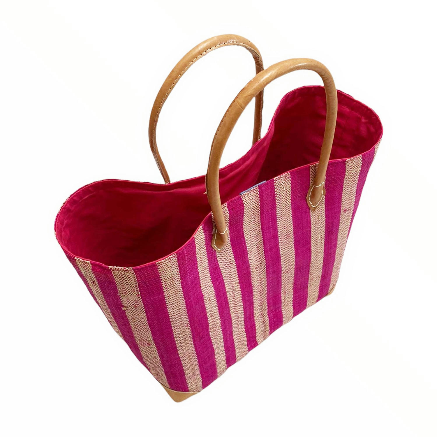 mitsio - Panier rabane Mitsio fuchsia 32x40x20cm