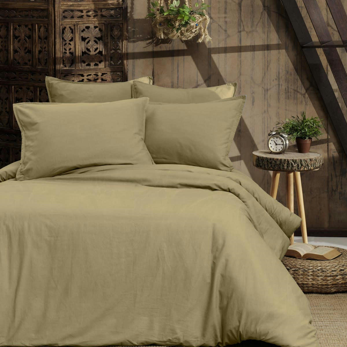 ORGANIKA - Housse de couette en coton lavé biologique  corde 240x220 cm