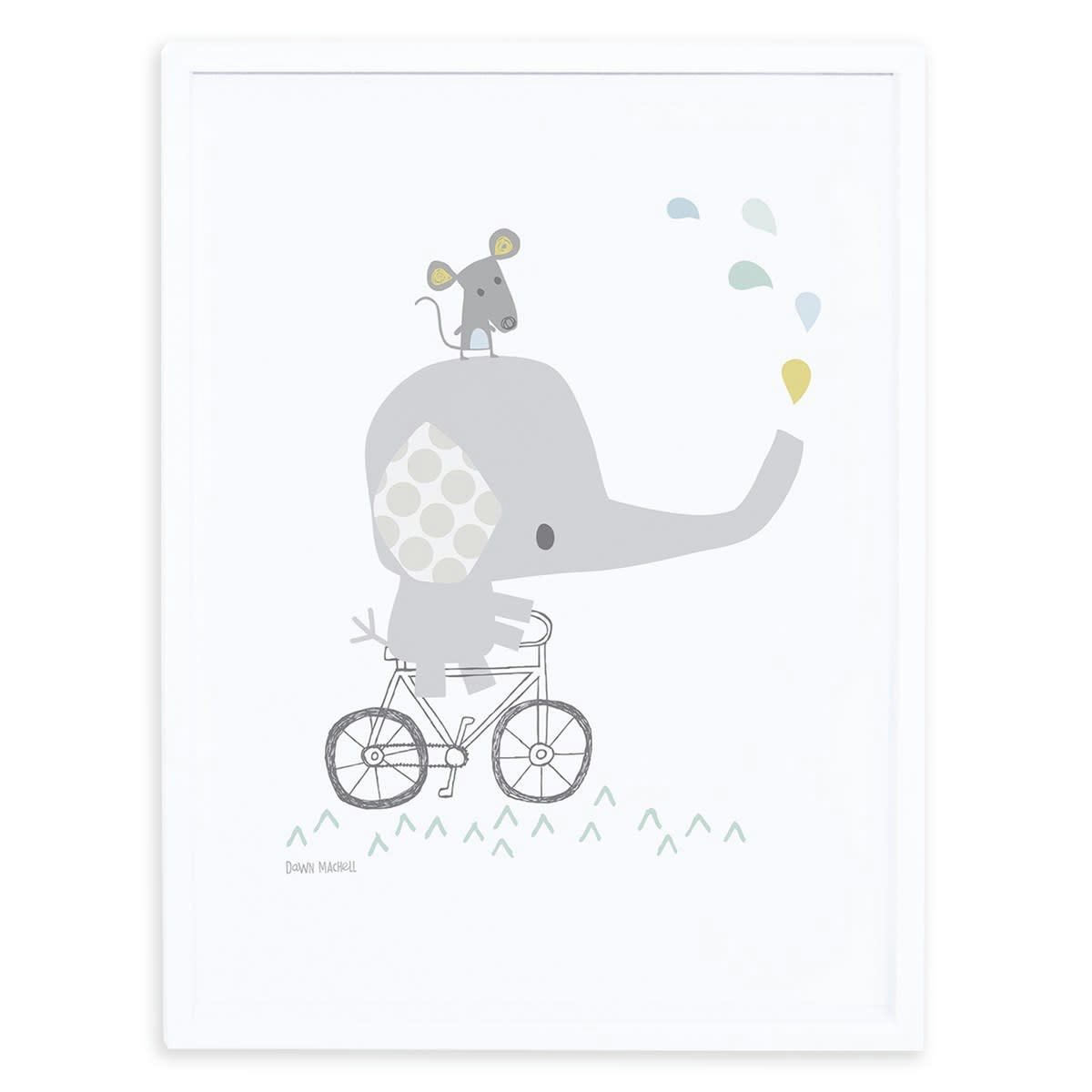 SMILE WHEN IT'S RAINING - Cadre éléphant en Papier Gris