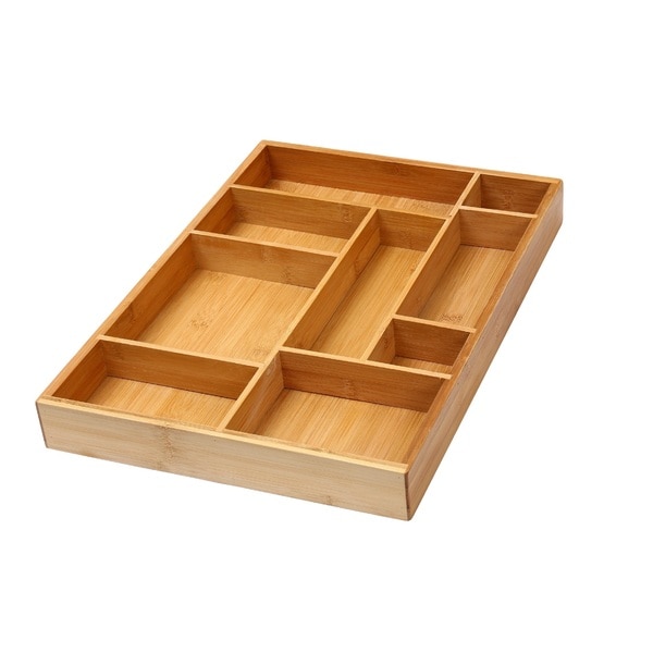 YBM Home & Kitchen Brown Bamboo Utility Drawer Dividers