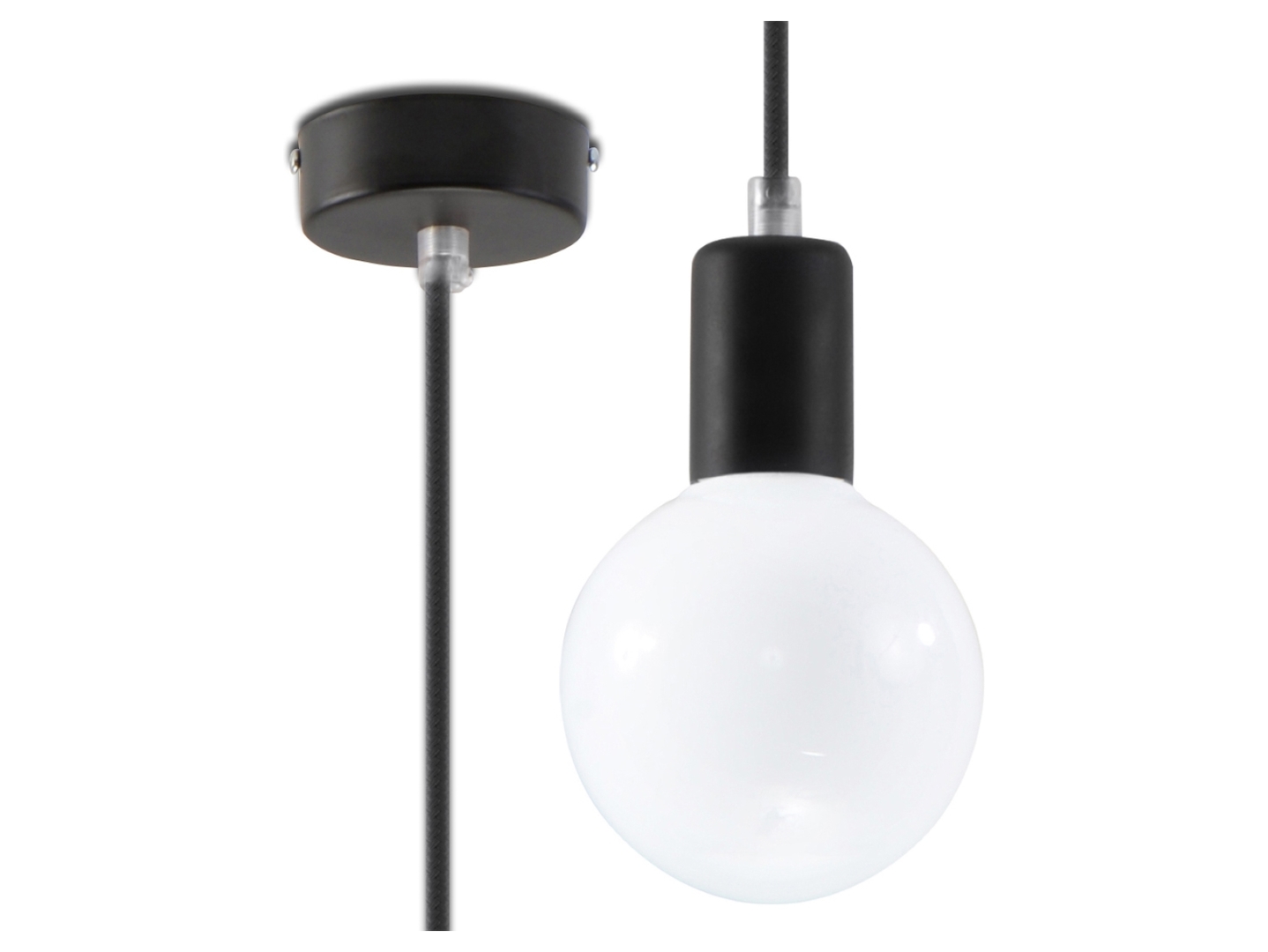 Lampa wisząca Edison stalowa czarna